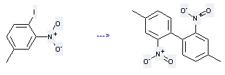 4-Iodo-3-nitrotoluene can be used to produce 4,4'-dimethyl-2,2'-dinitro-biphenyl at temperature of 180 °C